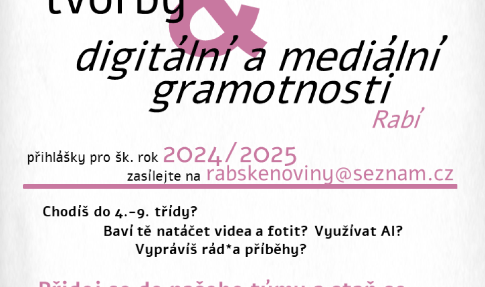 Aktualita Zápis do kroužku be:reel Rabí pro šk.rok 2024/2025